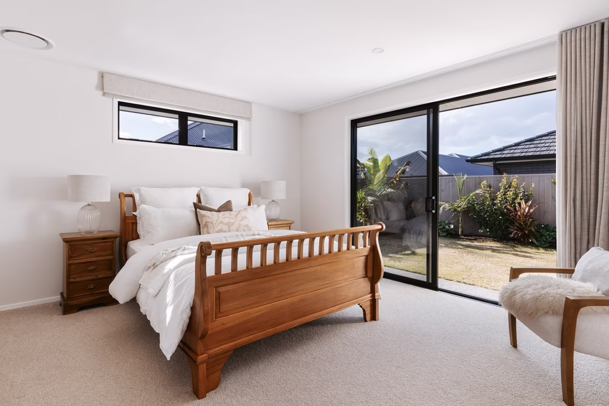 master bedroom new home build by first homes tauranga